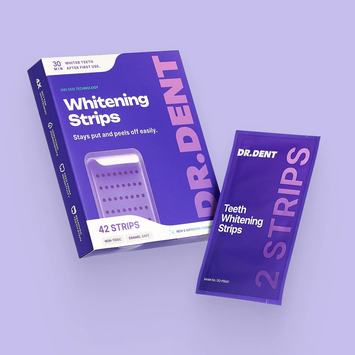 Purple Teeth Whitening Strips UK | PAP+ Formula | Zero Peroxide | 14-Day Treatment
