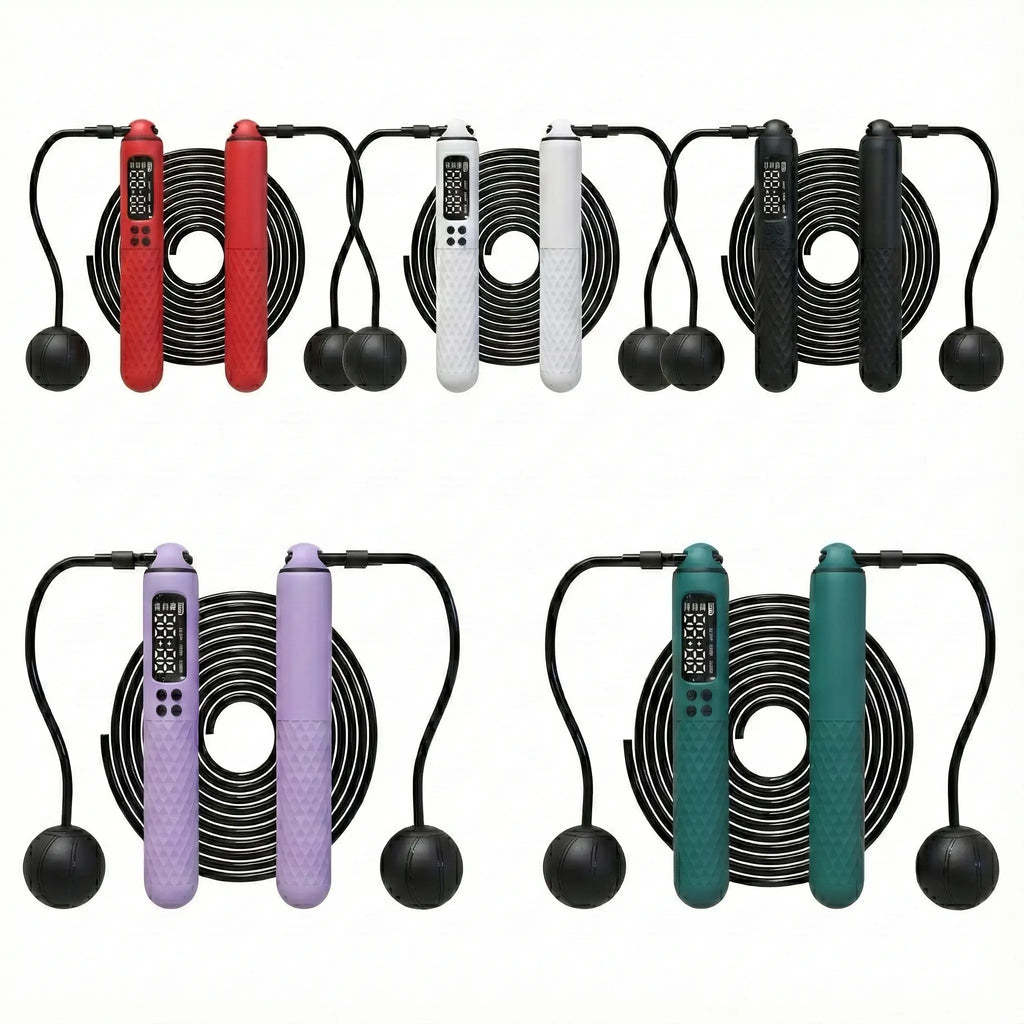 Thunderbird Pulse corded and cordless skipping rope with digital counter and ergonomic handles, 5 colours.
