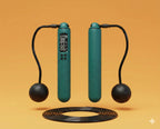 Corded and cordless skipping rope fitness set with adjustable rope and weighted balls