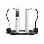 Corded and cordless skipping rope fitness set with adjustable rope and weighted balls