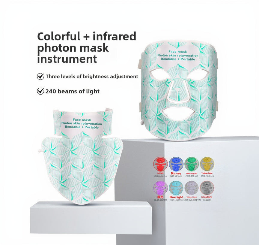 Premium LED Face Mask - Advanced Multi-Wavelength System Flexible Silicone | Wireless Controller | Face + Neck Sets Available