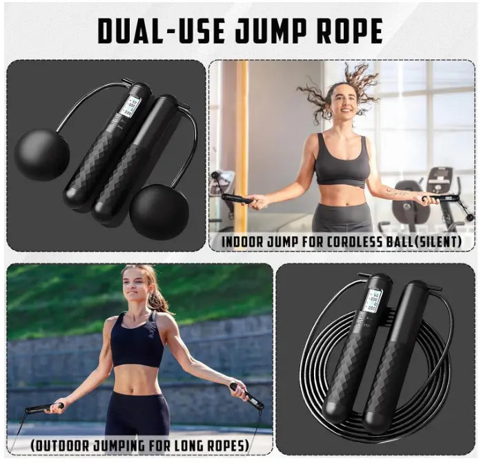 Lifestyle fitness image of woman training with Thunderbird Pulse skipping rope