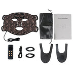 Flexible black silicone LED face mask and accessories 