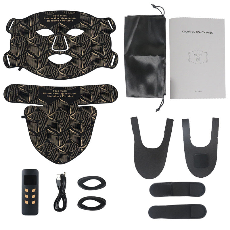 LED face and neck therapy mask with full coverage skincare design