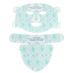 Set face mask and neck with geometric pattern on a white background. 