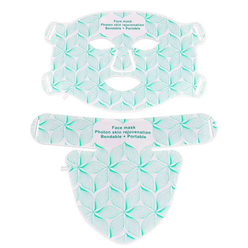 Set face mask and neck with geometric pattern on a white background. 