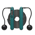 Thunderbird Pulse corded and cordless skipping rope with digital counter and ergonomic handles, green