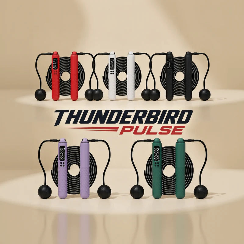Thunderbird Pulse corded and cordless skipping rope with digital counter and ergonomic handles